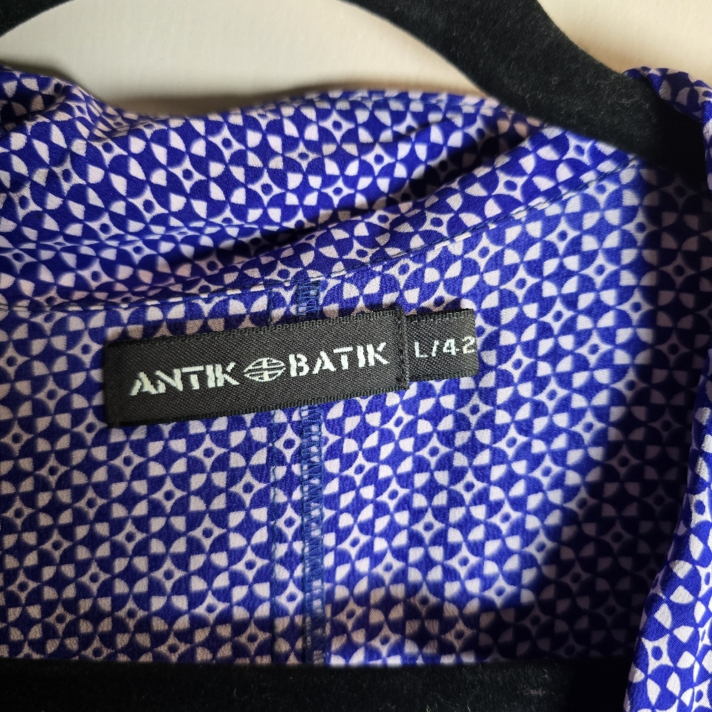 Antik Batik Purple Patterned Silk Button Down Top… - image 3